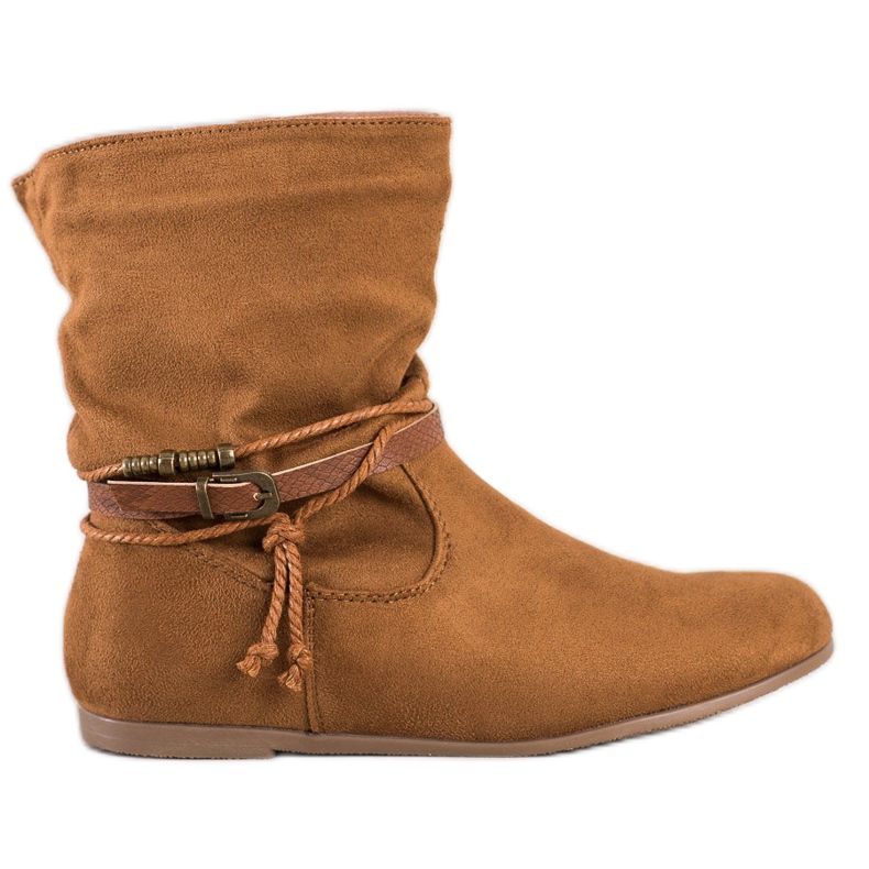 SHELOVET Bottes en daim à la mode brun