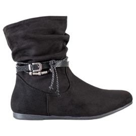 SHELOVET Bottes en daim à la mode le noir