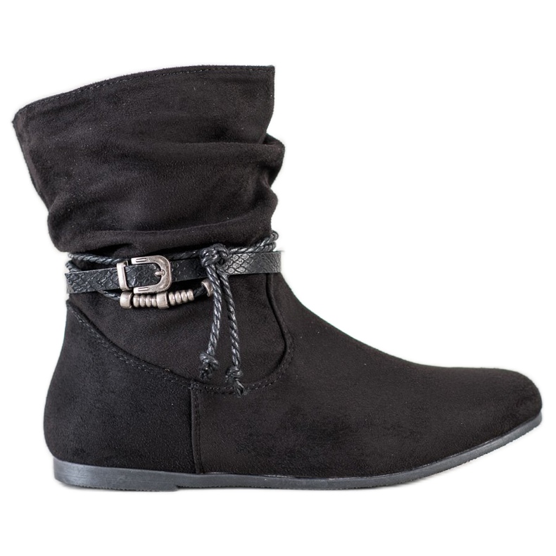 SHELOVET Bottes en daim à la mode le noir