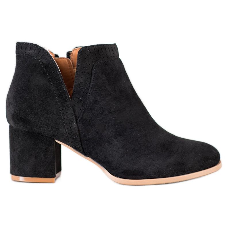 Bella Paris Bottines Courtes En Daim le noir