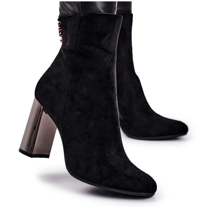 Bottes à talons pour femmes noires Trens le noir Bottes à talons pour femmes noires Trens le noir