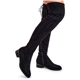 FRBS Cuissardes en daim écologique pour femmes Black Dove le noir