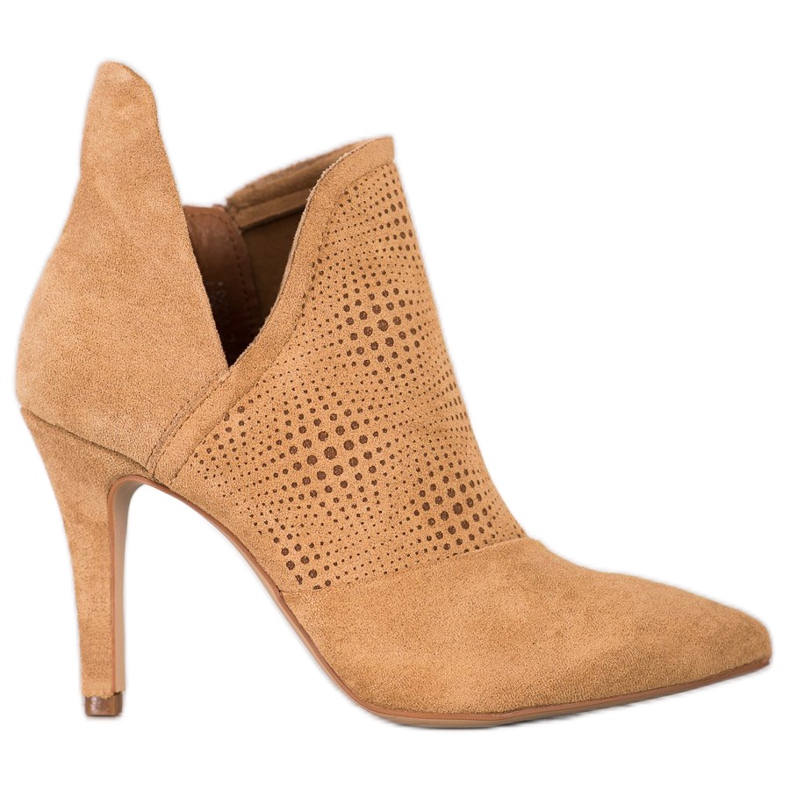 Bella Paris Bottes élégantes sur un talon haut brun