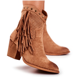 Bottines Femme Talon Haut Avec Franges Cowboy Boots Kaki Michelle brun Bottines Femme Talon Haut Avec Franges Cowboy Boots Kaki Michelle brun