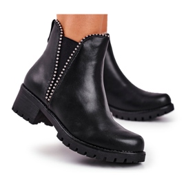 Bottes chaudes noires étoilées pour femmes le noir