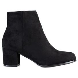 Lovery Bottes noires en daim le noir