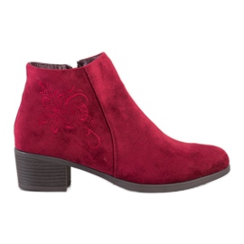 SHELOVET Bottines bordeaux avec application rouge