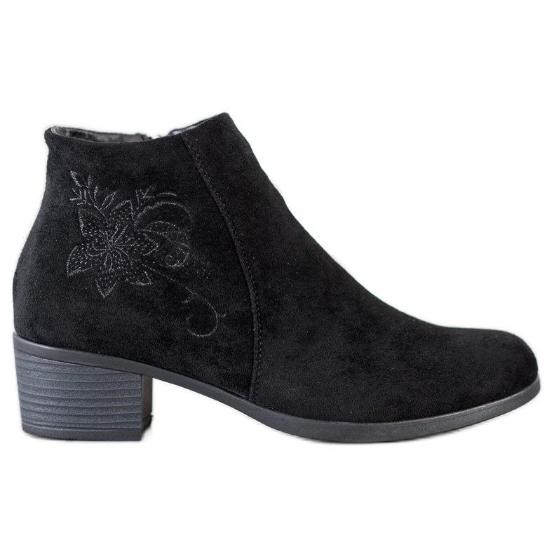 SHELOVET Bottes noires avec application le noir