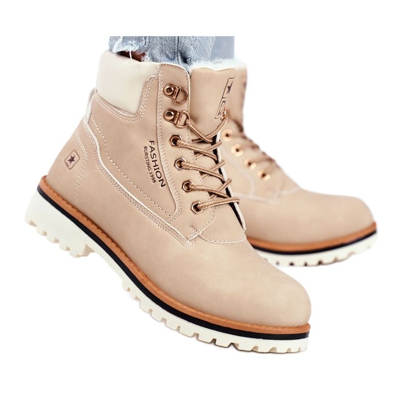 EVE Bottes en bois pour femmes avec isolation, beige Tiempo EVE Bottes en bois pour femmes avec isolation, beige Tiempo