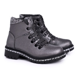 Boots enfant en bas mouton gris Snowflake