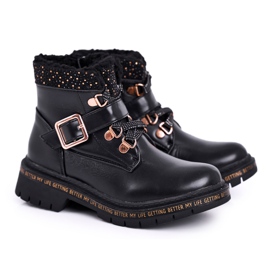 Bottines pour enfants Black Rhythm avec peau de mouton noir