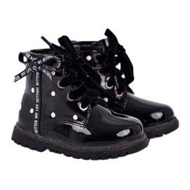 Bottines isolées laquées noires pour enfants Essie