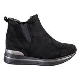 Gogo Bottines en daim à enfiler le noir