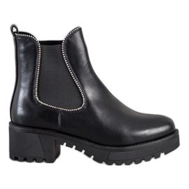 SHELOVET Bottines Chelsea avec zircone cubique noir