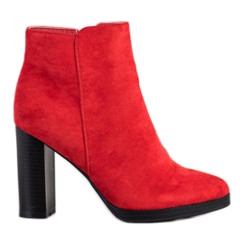 Super Me Bottes à talons à la mode rouge