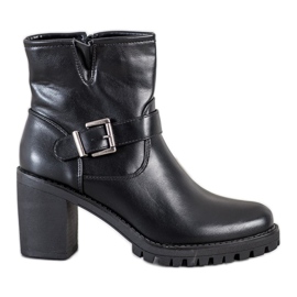 Marquiz Bottes noires à boucle le noir