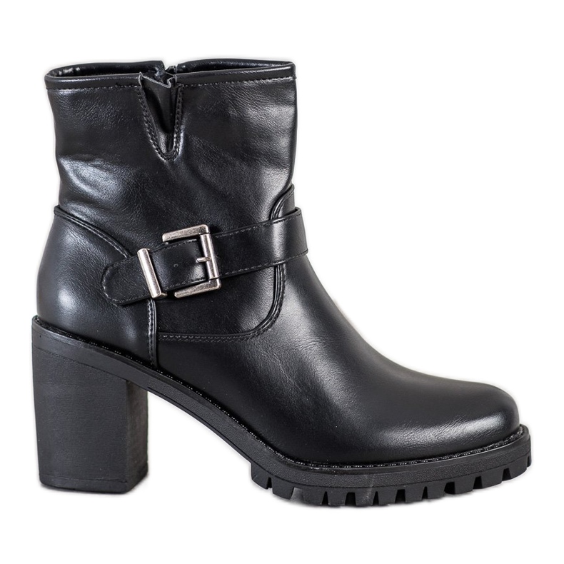 Marquiz Bottes noires à boucle le noir