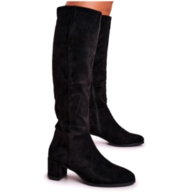 Bottines femme en daim Sergio Leone noir KZ273