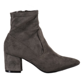 SHELOVET Bottines à talon en daim kaki