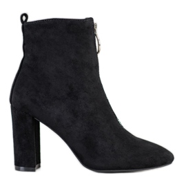 WELLSPRING Bottes avec fermeture éclair décorative noir