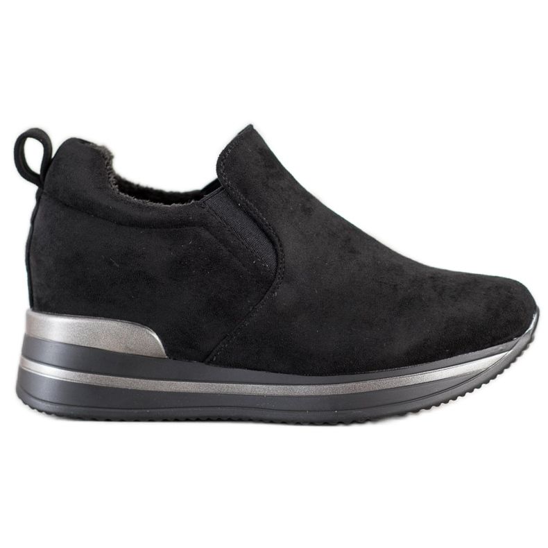 Gogo Chaussures chaudes sur la plate-forme le noir