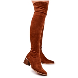 EVE Bottes hautes femme en daim écologique camel Can't Stop brun multicolore