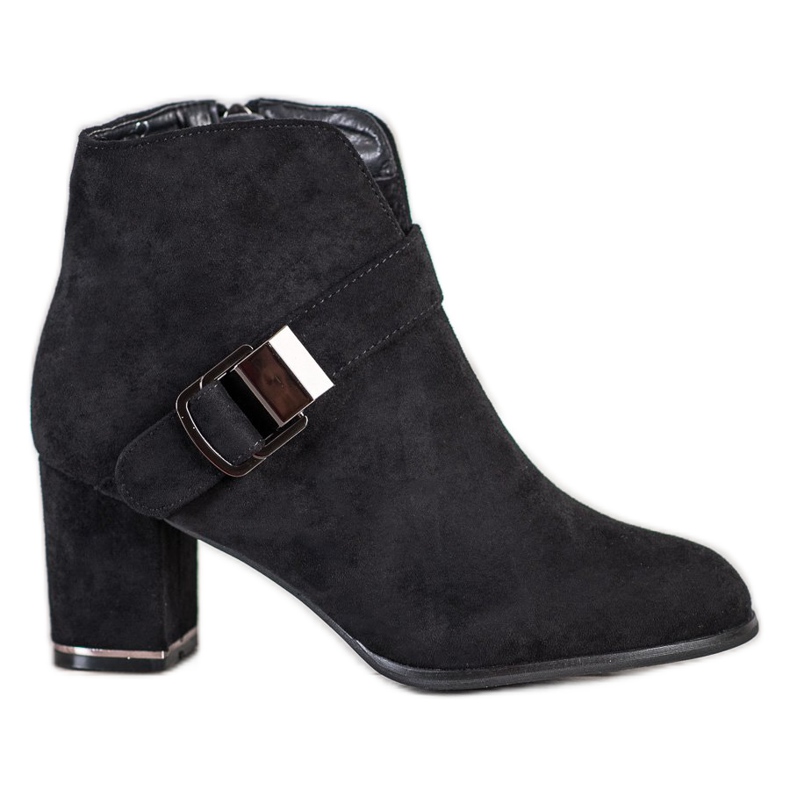 Wilady Bottes élégantes avec une boucle le noir