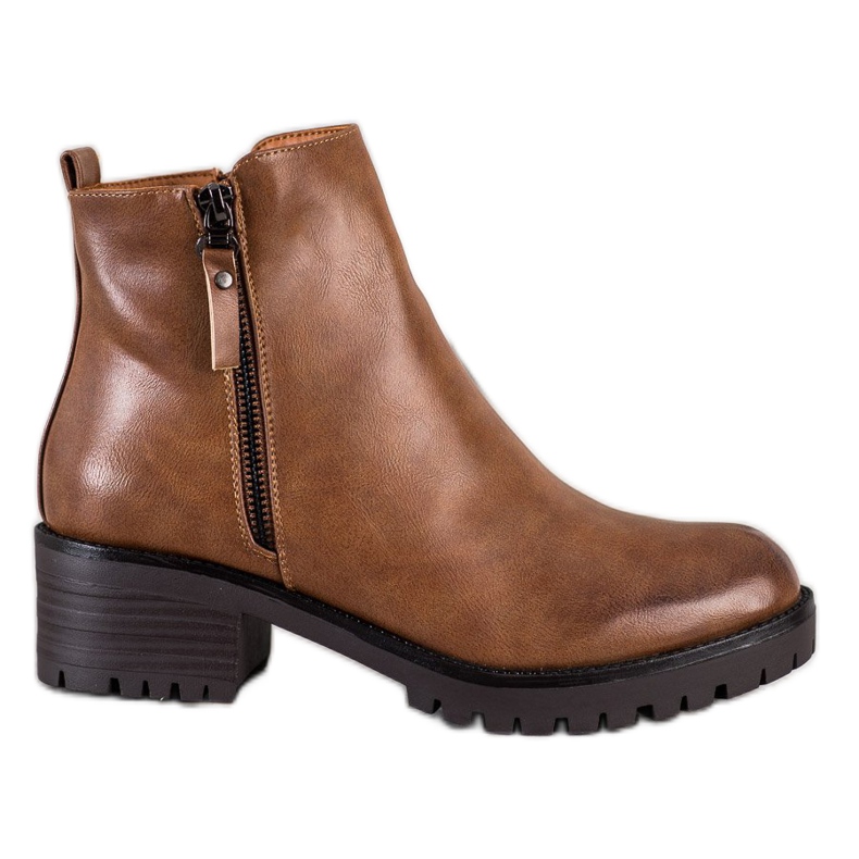 Ideal Shoes Bottes marron confortables brun Ideal Shoes Bottes marron confortables brun