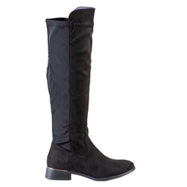 Anesia Paris Bottes à talons plats noir