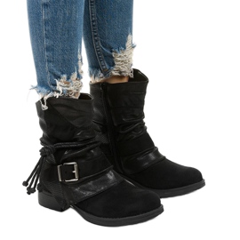 Bottines noires à boucle et tige décorative Coord le noir