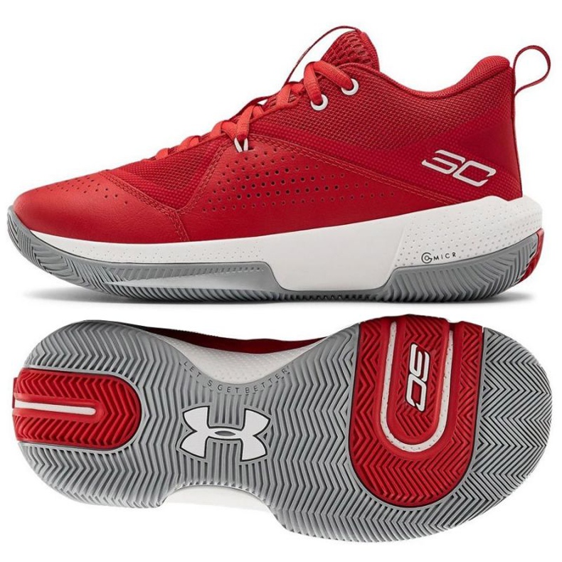 Under Armour Gs Sc 3Zero Iv Garçons Jr 3023918-600 chaussures de basket-ball rouge oranges et rouges