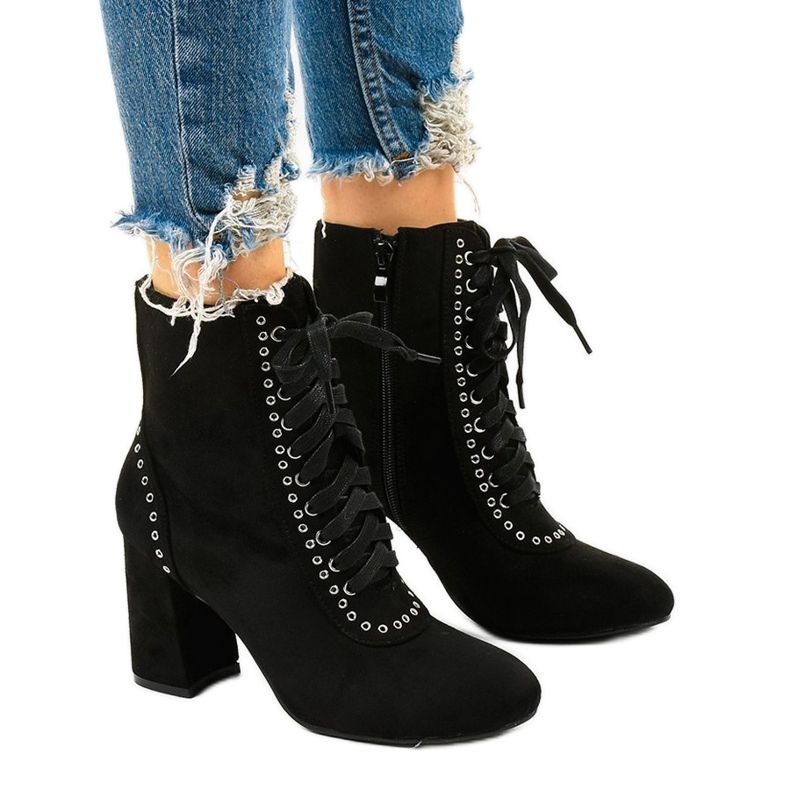 Bottines noires en éco-suède Corstorphine le noir Bottines noires en éco-suède Corstorphine le noir