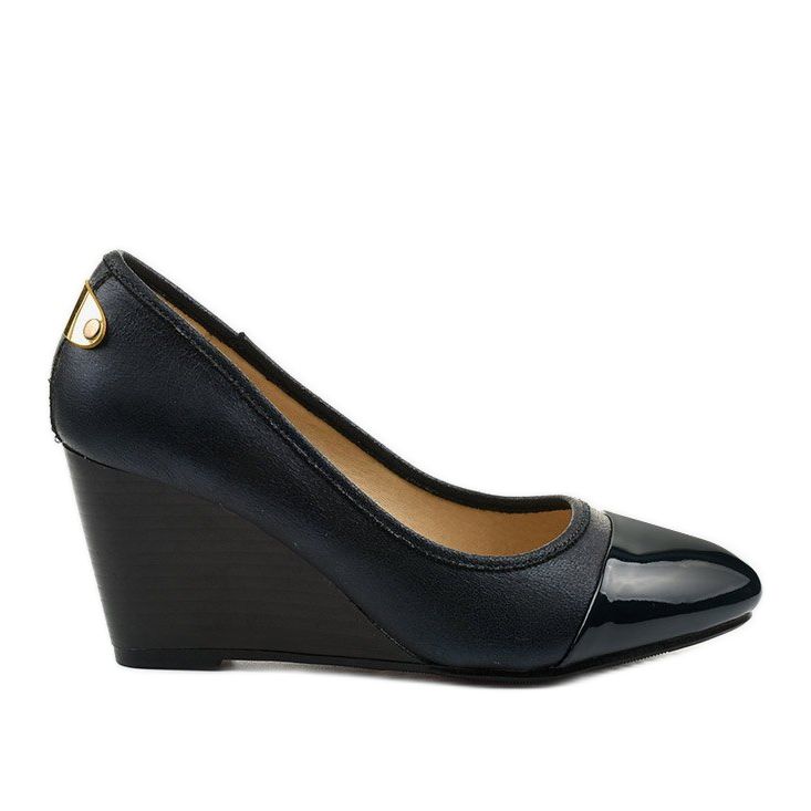 Escarpins bleus sur le talon compensé Bluehorn bleu marin