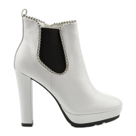 Bottines blanches avec fermeture éclair et élastique Circus