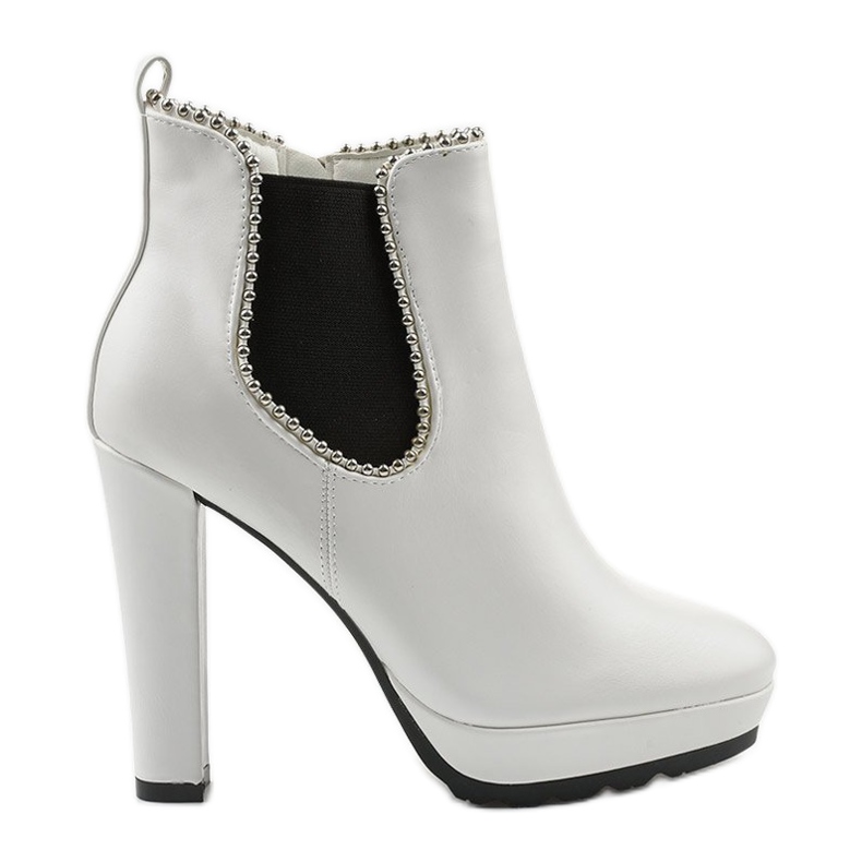 Bottines blanches avec fermeture éclair et élastique Circus