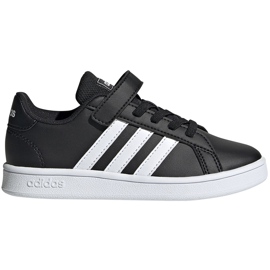 Adidas Grand Court C chaussures pour enfants noir et blanc EF0108