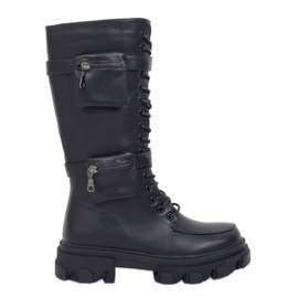 Boots noires avec pochettes RB64P Noir