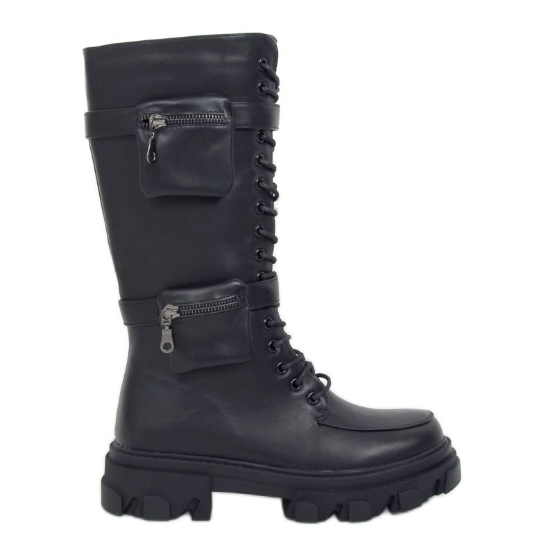 Boots noires avec pochettes RB64P Noir le noir