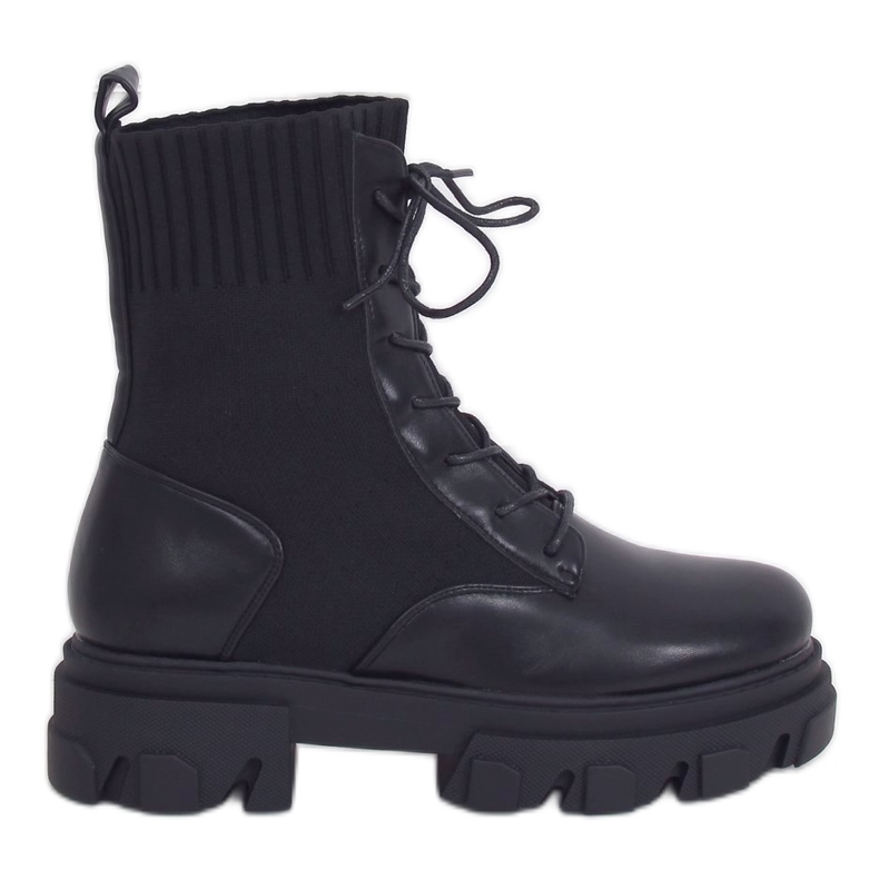 Bottines chaussettes noires NS156P Noir le noir
