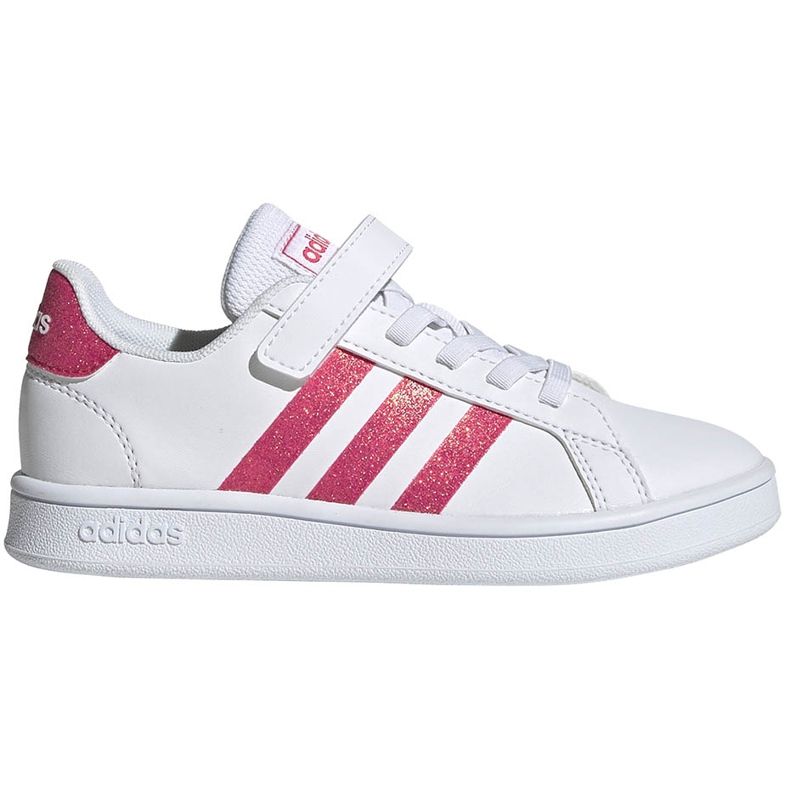 Adidas Grand Court C chaussures pour enfants blanc-rose EG3811 blanche