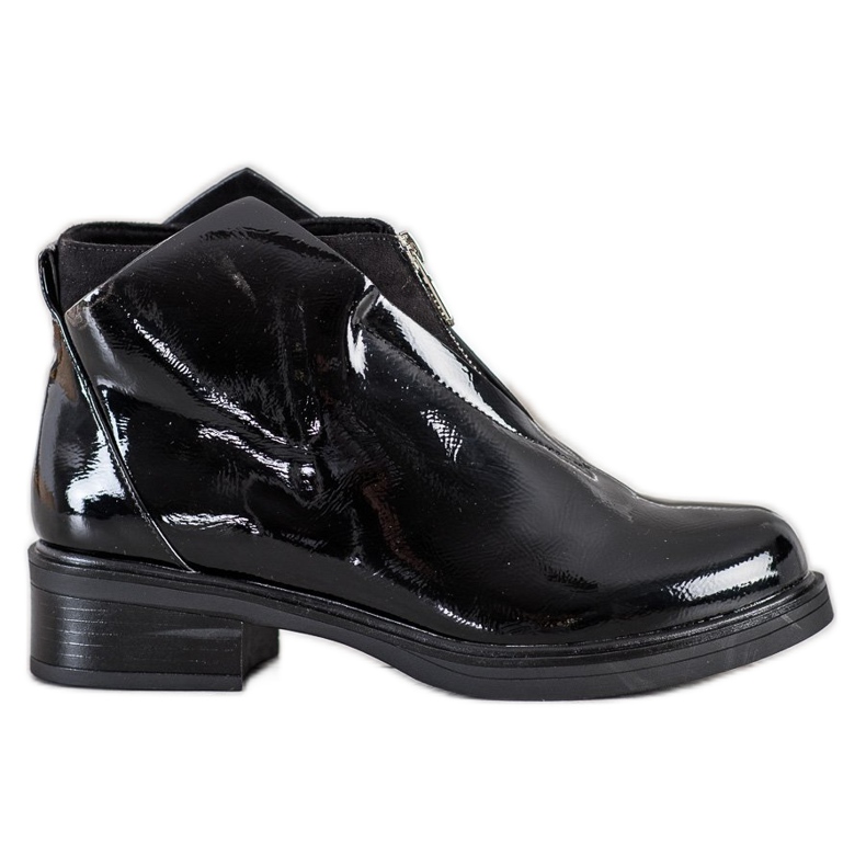 Gogo Bottes vernies avec fermeture éclair le noir Gogo Bottes vernies avec fermeture éclair le noir