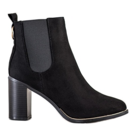 Fashion Bottes sur un poste élevé le noir Fashion Bottes sur un poste élevé le noir
