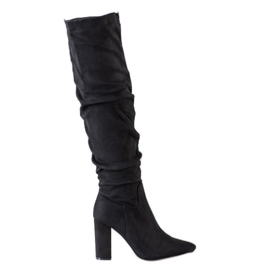 SHELOVET Bottes élégantes sur un poteau le noir SHELOVET Bottes élégantes sur un poteau le noir