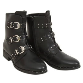 Boots noires à clous noir HX502 Noir le noir
