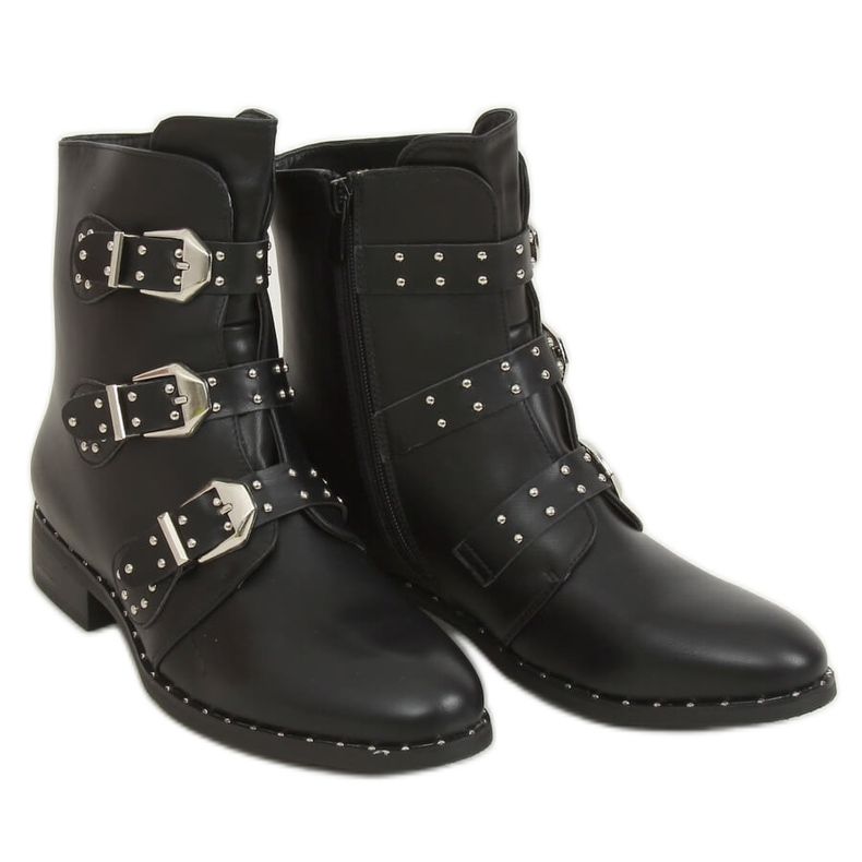 Boots noires à clous noir HX502 Noir le noir