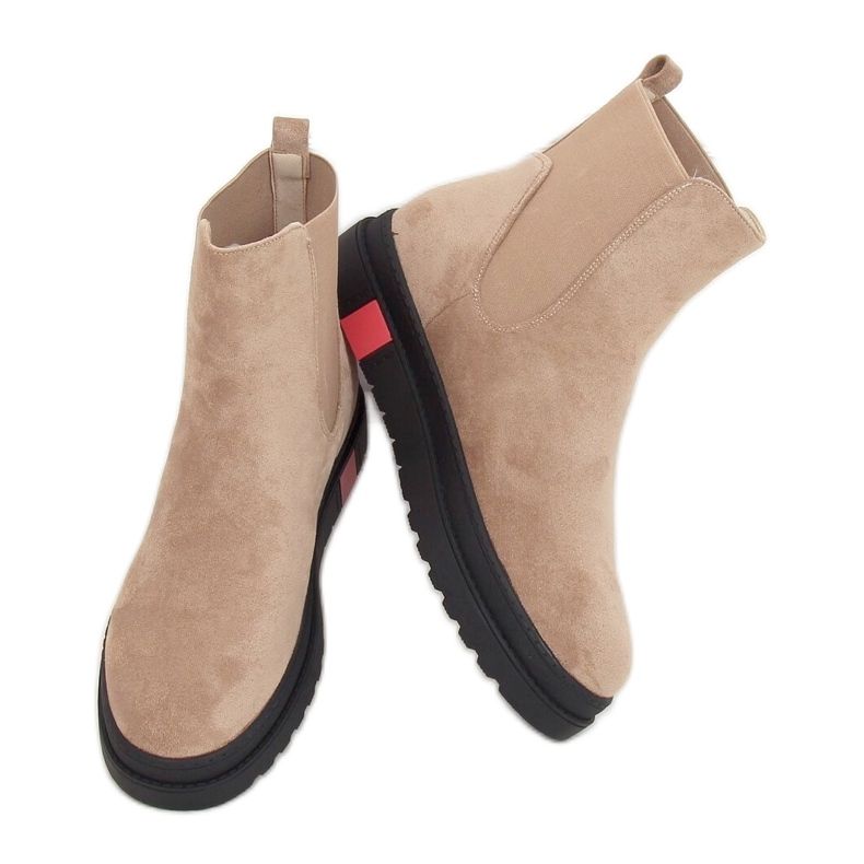 Bottines Jodhpur à semelle haute, beige NS139P Beige
