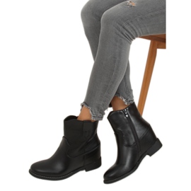 Bottes noires sur un talon compensé caché 8003 Noir le noir