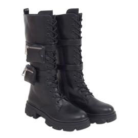Bottes noires avec pochettes RQ345 Noir le noir Bottes noires avec pochettes RQ345 Noir le noir