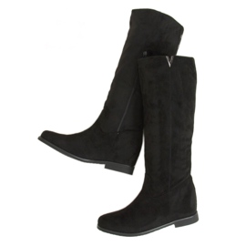 Bottines noires sur talon compensé caché ST-11P Noir