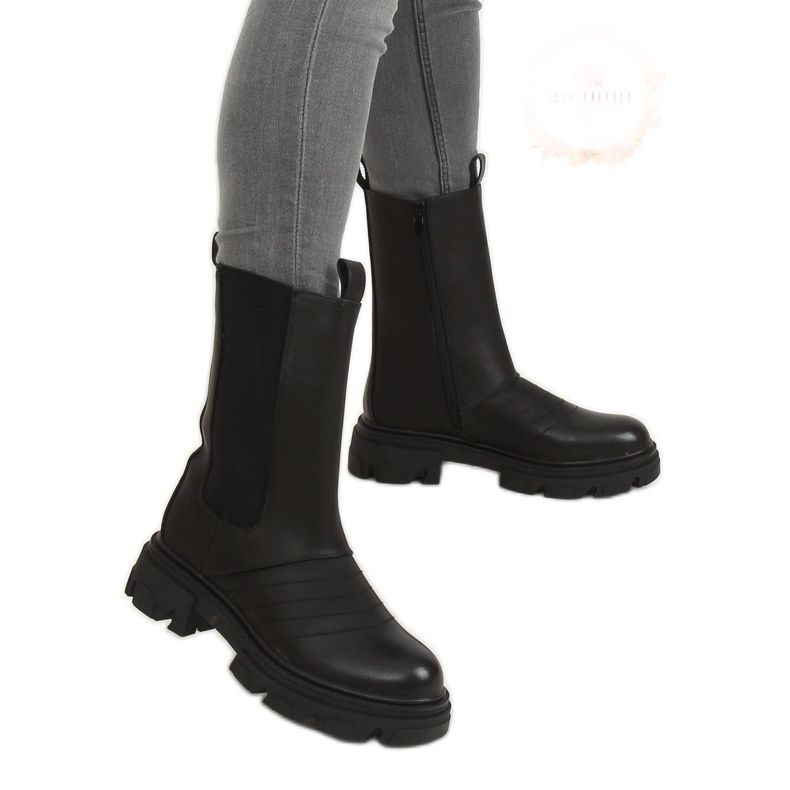 Bottes moto noires D-5 Black le noir Bottes moto noires D-5 Black le noir